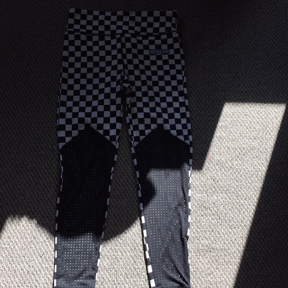 A checkered Rckless leggings